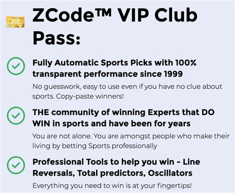 An Introduction to ZCode™ VIP Club Pass for Sports Betting.